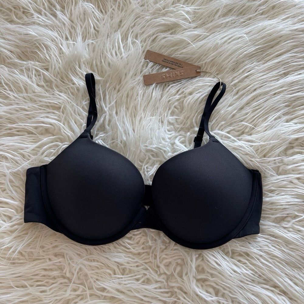 Skims Fits Everybody Push Up Demi Bra Onyx Size 38B